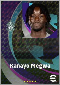 Kanayo Megwa eFootball 2026 player card, 68 OVR RB