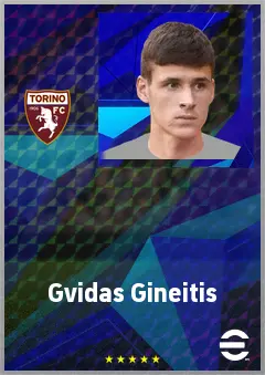 Gvidas Gineitis eFootball 2026 player card, 70 OVR CMF