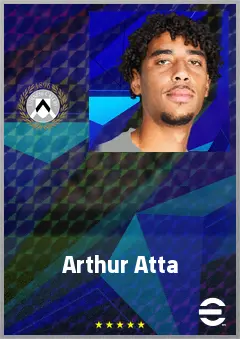 Arthur Atta eFootball 2026 player card, 74 OVR CMF