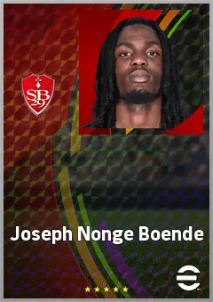 Joseph Nonge Boende eFootball 2026 player card, 69 OVR CMF