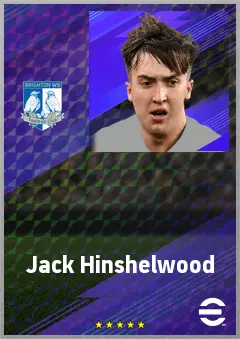 Jack Hinshelwood eFootball 2026 player card, 72 OVR RB