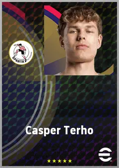 Casper Terho eFootball 2026 player card, 68 OVR RWF
