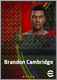 Brandon Cambridge eFootball 2026 player card, 69 OVR RWF
