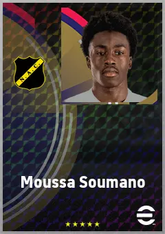 Moussa Soumano eFootball 2026 player card, 67 OVR CF