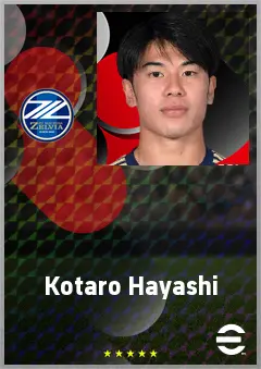 Hayashi Kotaro eFootball 2026 player card, 68 OVR LMF