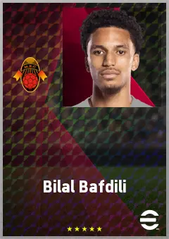 Bilal Bafdili eFootball 2026 player card, 68 OVR AMF
