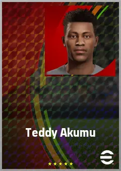 Teddy Akumu eFootball 2026 player card, 71 OVR DMF