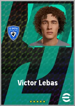 Victor Lebas eFootball 2026 player card, 62 OVR LB