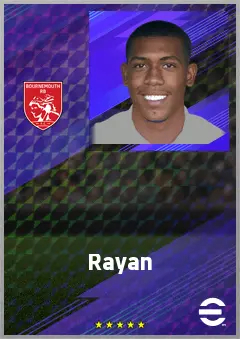 Rayan eFootball 2026 player card, 75 OVR RWF