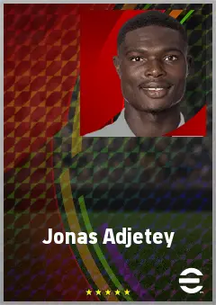 Jonas Adjetey eFootball 2026 player card, 72 OVR CB