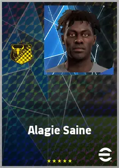 Alagie Saine eFootball 2026 player card, 67 OVR CB