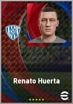 Renato Huerta eFootball 2026 player card, 67 OVR RWF