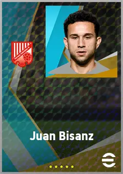 Juan Bisanz eFootball 2026 player card, 71 OVR LWF