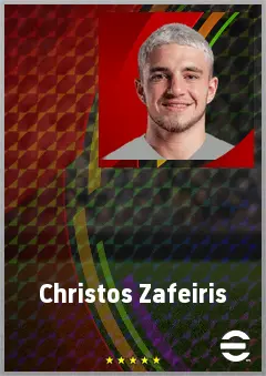 Christos Zafeiris eFootball 2026 player card, 71 OVR CMF