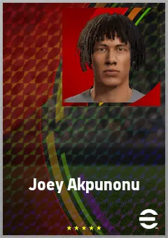 Joey Akpunonu eFootball 2026 player card, 66 OVR CB