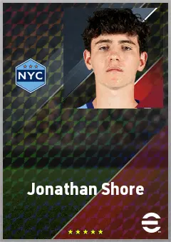 Jonathan Shore eFootball 2026 player card, 70 OVR CMF