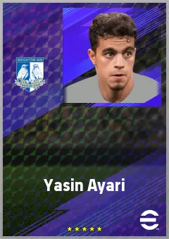 Yasin Ayari eFootball 2026 player card, 76 OVR CMF