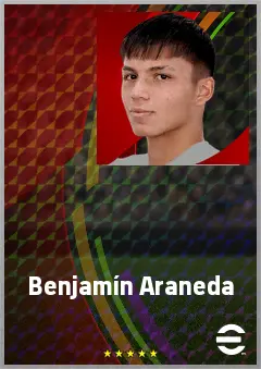 Benjamín Araneda eFootball 2026 player card, 63 OVR LWF