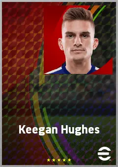 Keegan Hughes eFootball 2026 player card, 69 OVR CB