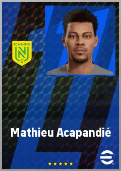 Mathieu Acapandié eFootball 2026 player card, 64 OVR RB