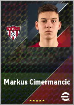 Markus Cimermancic eFootball 2026 player card, 65 OVR CMF