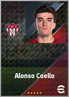 Alonso Coello eFootball 2026 player card, 72 OVR DMF