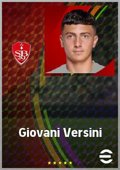 Giovani Versini eFootball 2026 player card, 69 OVR RWF