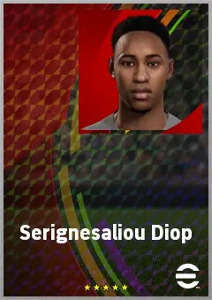 Diop Serignesaliou eFootball 2026 player card, 65 OVR CF