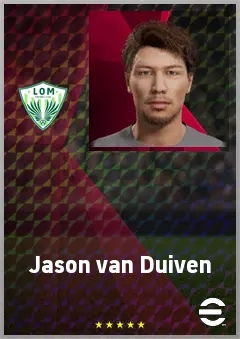 Jason van Duiven eFootball 2026 player card, 69 OVR CF