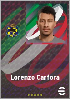 Lorenzo Carfora eFootball 2026 player card, 66 OVR LWF