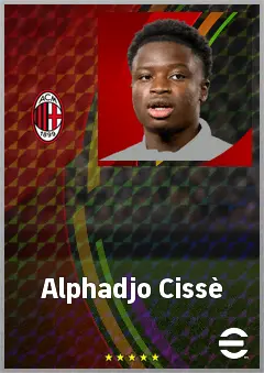 Alphadjo Cissè eFootball 2026 player card, 70 OVR LWF