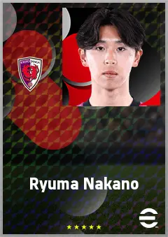 Nakano Ryuma eFootball 2026 player card, 63 OVR RWF
