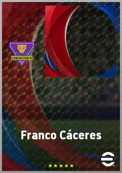 Franco Cáceres eFootball 2026 player card, 62 OVR LB