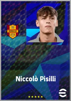 Niccolò Pisilli eFootball 2026 player card, 72 OVR CMF