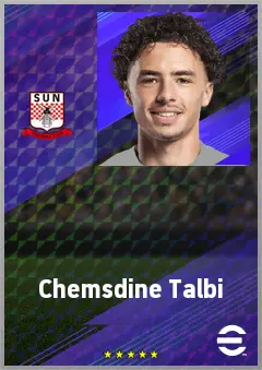 Chemsdine Talbi eFootball 2026 player card, 71 OVR RMF