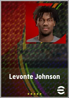 Levonte Johnson eFootball 2026 player card, 69 OVR LWF