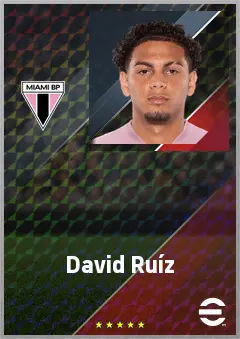 David Ruíz eFootball 2026 player card, 72 OVR DMF