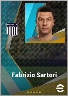Fabrizio Sartori eFootball 2026 player card, 72 OVR CF