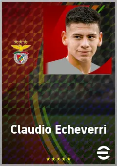 Claudio Echeverri eFootball 2026 player card, 71 OVR AMF