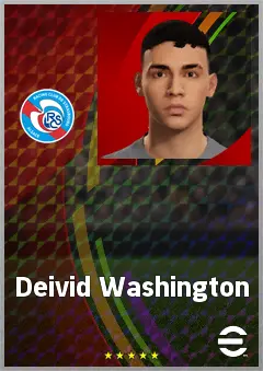 Deivid Washington eFootball 2026 player card, 70 OVR CF
