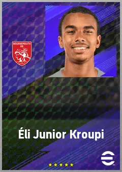Éli Junior Kroupi eFootball 2026 player card, 75 OVR SS