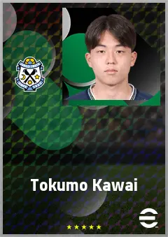 Kawai Tokumo eFootball 2026 player card, 63 OVR AMF