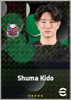 Kido Shuma eFootball 2026 player card, 65 OVR CMF
