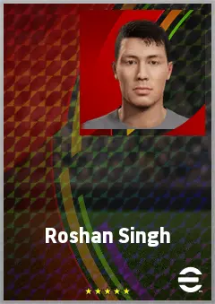 Roshan Singh eFootball 2026 player card, 68 OVR LB