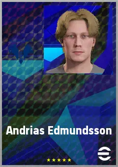 Andrias Edmundsson eFootball 2026 player card, 71 OVR CB