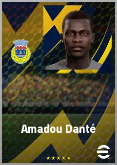 Amadou Danté eFootball 2026 player card, 67 OVR LB