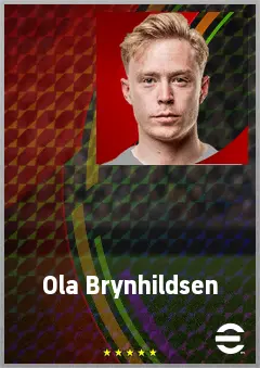 Ola Brynhildsen eFootball 2026 player card, 72 OVR CF
