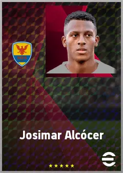 Josimar Alcócer eFootball 2026 player card, 67 OVR RWF