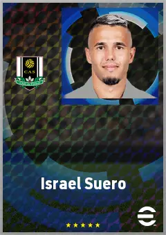 Israel Suero eFootball 2026 player card, 69 OVR AMF