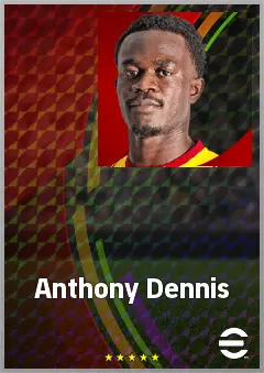 Anthony Dennis eFootball 2026 player card, 73 OVR DMF